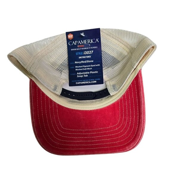 Vintage Inspired MTV Cap America NWT Trucker Hat Snapback Red/Blue/White - Picture 2 of 3